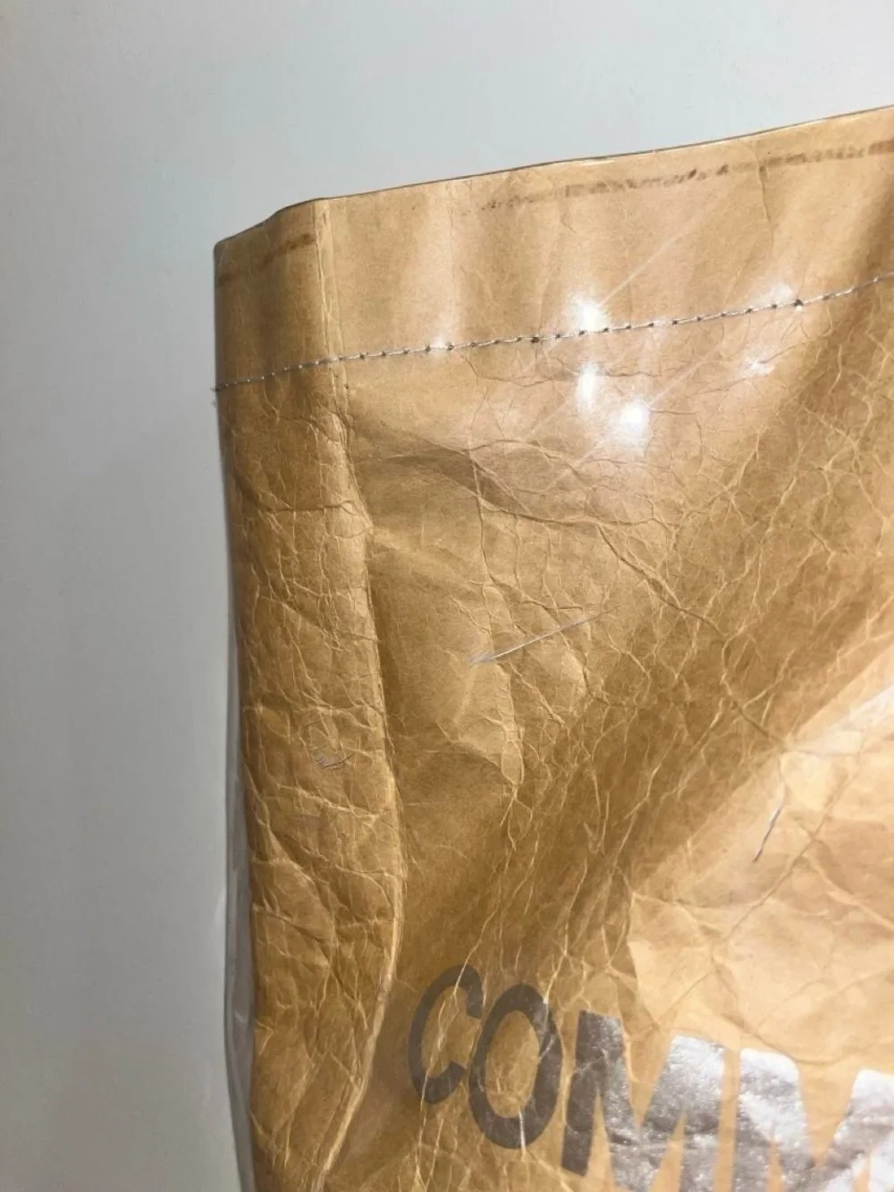 Comme des Garcons Tan Shiny Logo Tote Bag